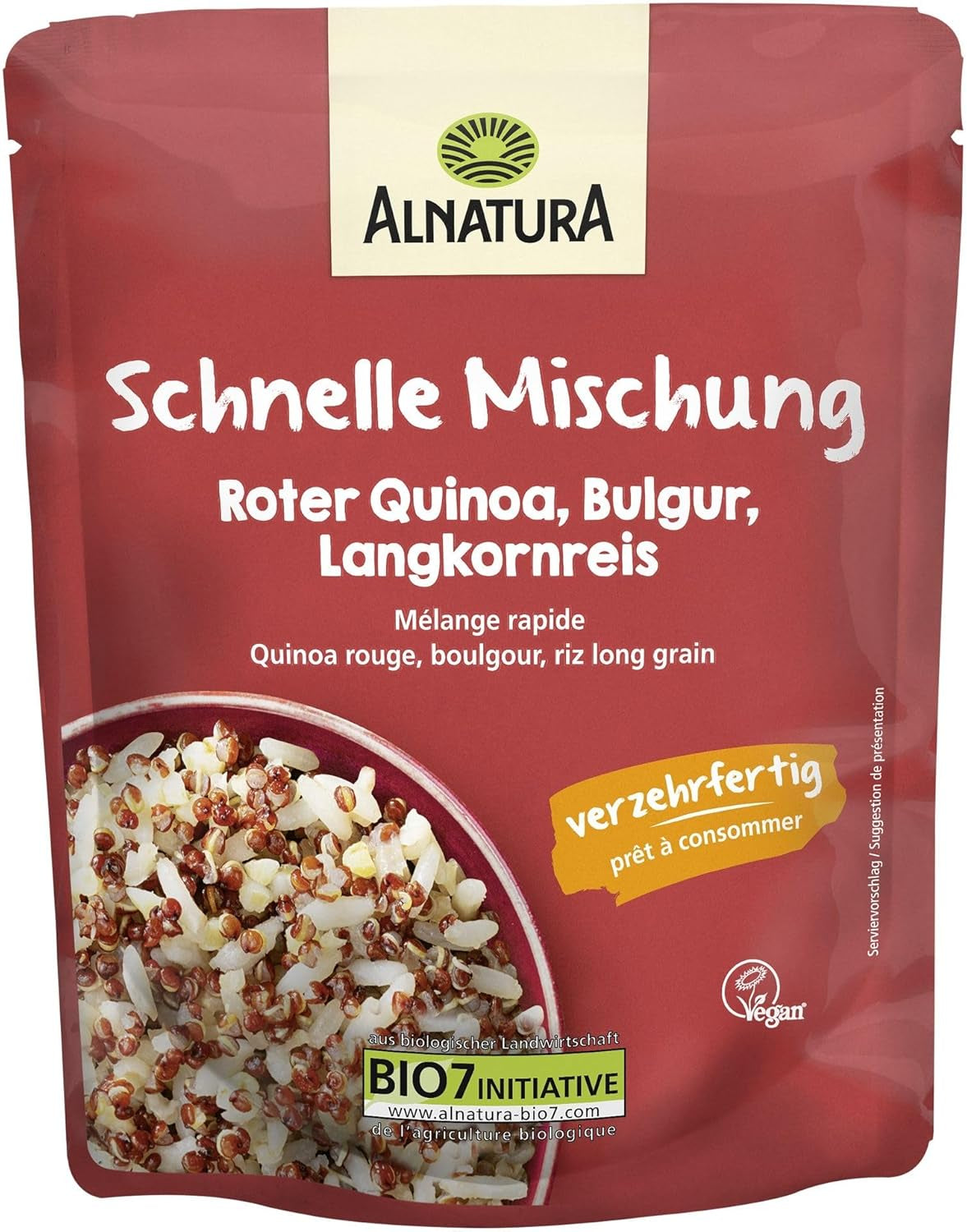Snabbmix av röd quinoa, bulgur, långkornigt ris, 250 g