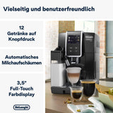 De'Longhi Dinamica Plus ECAM 370.70.B helautomatisk espressomaskin med LatteCrema mjölk, cappuccino och espressosystem, 3,5 tums TFT färgpekskärm och appkontroll, kaffefunktion, svart