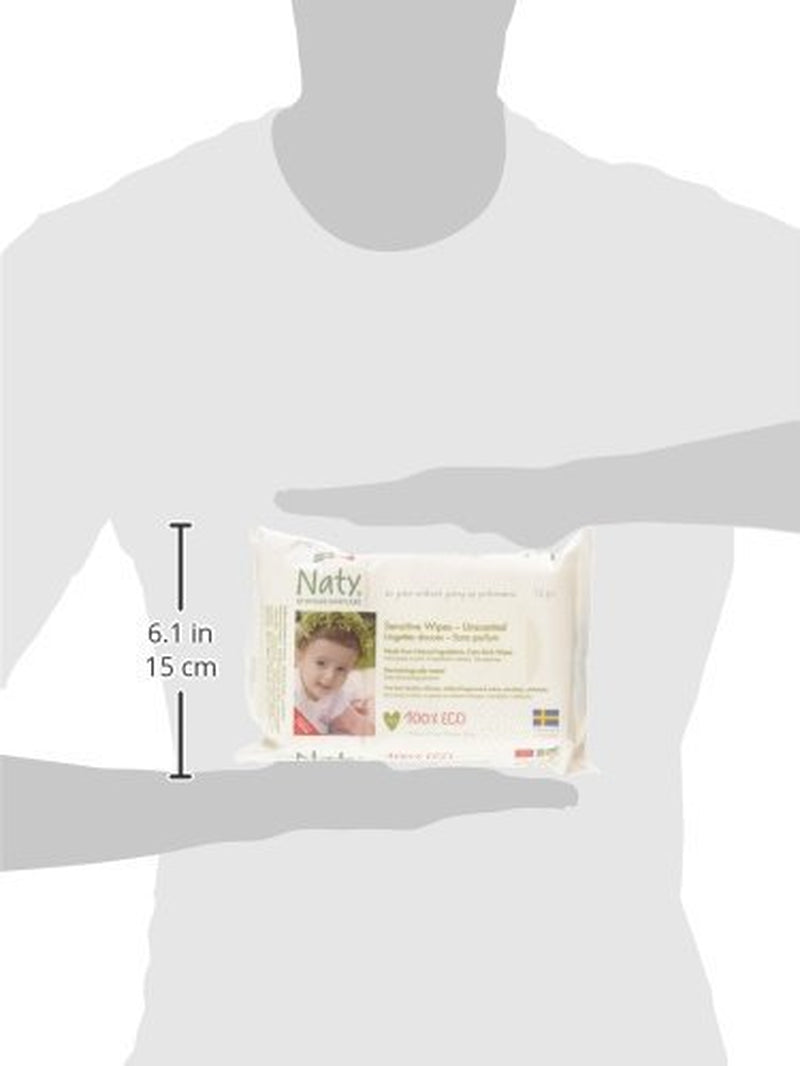 Eco by Naty Baby Care, ekologiska våtservetter för bebisar, oparfymerad, 56 blöjor