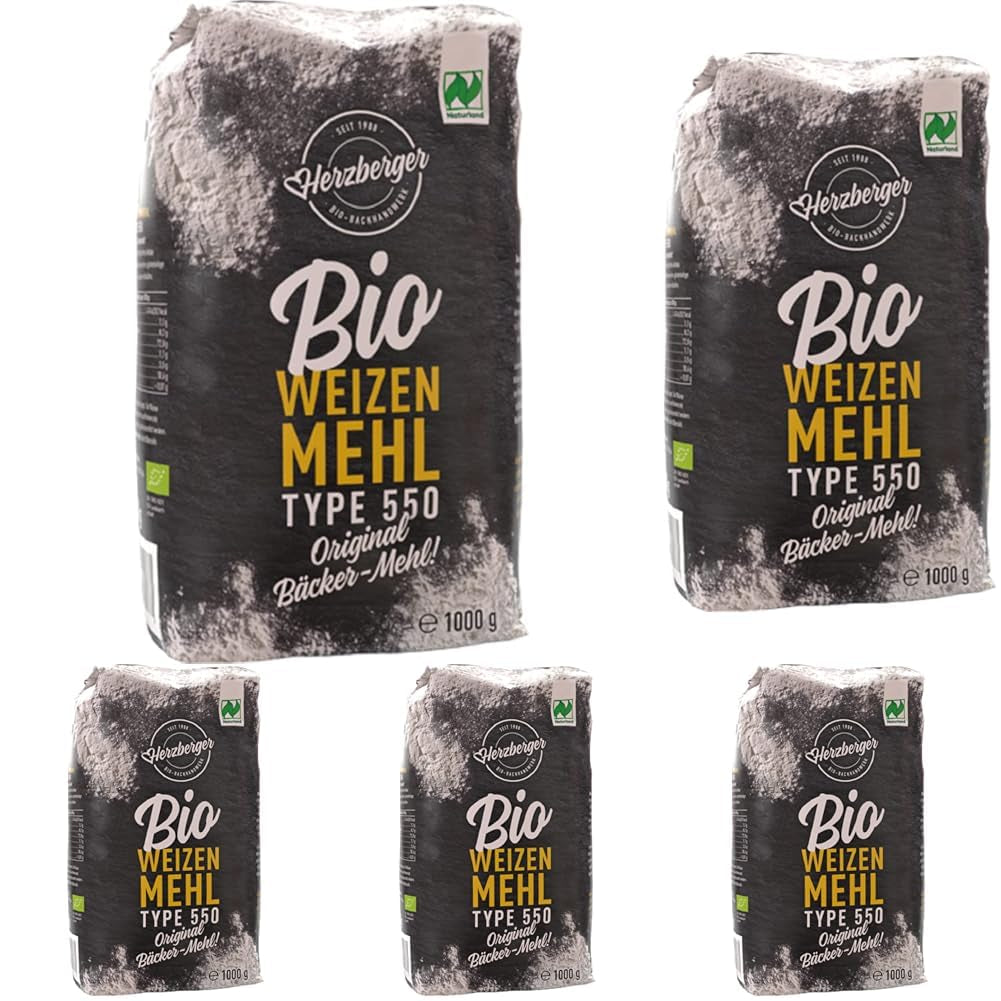 Vetemjöl Herzberger Organic Naturland Typ 550, 1 kg