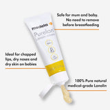 Medela Purelan 37G Lanolin Nipple Cream - kräm för ömma bröstvårtor och torr hud, 100 % naturliga, allergivänliga Tillbehör Mat och amning Bebe Naty Shop