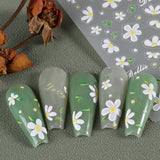 5st Geprägte Gänseblümchen Nagelsticker Selbstklebend Blumen Nagelaufkleber Gänseblümchen Schmetterling Nagel Sticker Nageldesign Aufkleber Nägel Zubehör Blume Nail Sticker Flower Nail Art Stickers