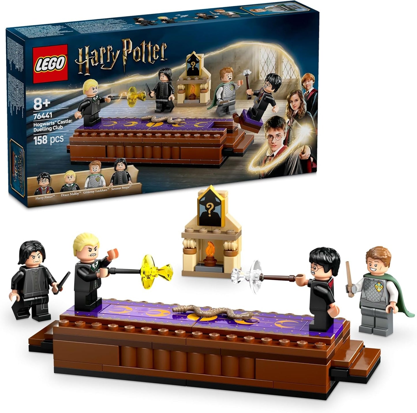 LEGO Harry Potter Hogwarts Castle: Duellklubbbyggnadsset med 4 minifigurer inkl. Draco Malfoy, Gilderoy Lockhart & Severus Snape, set Med funktion För pojkar och flickor i åldern 8+ 76441 Byggset Besuche den LEGO-Store Standardtitel