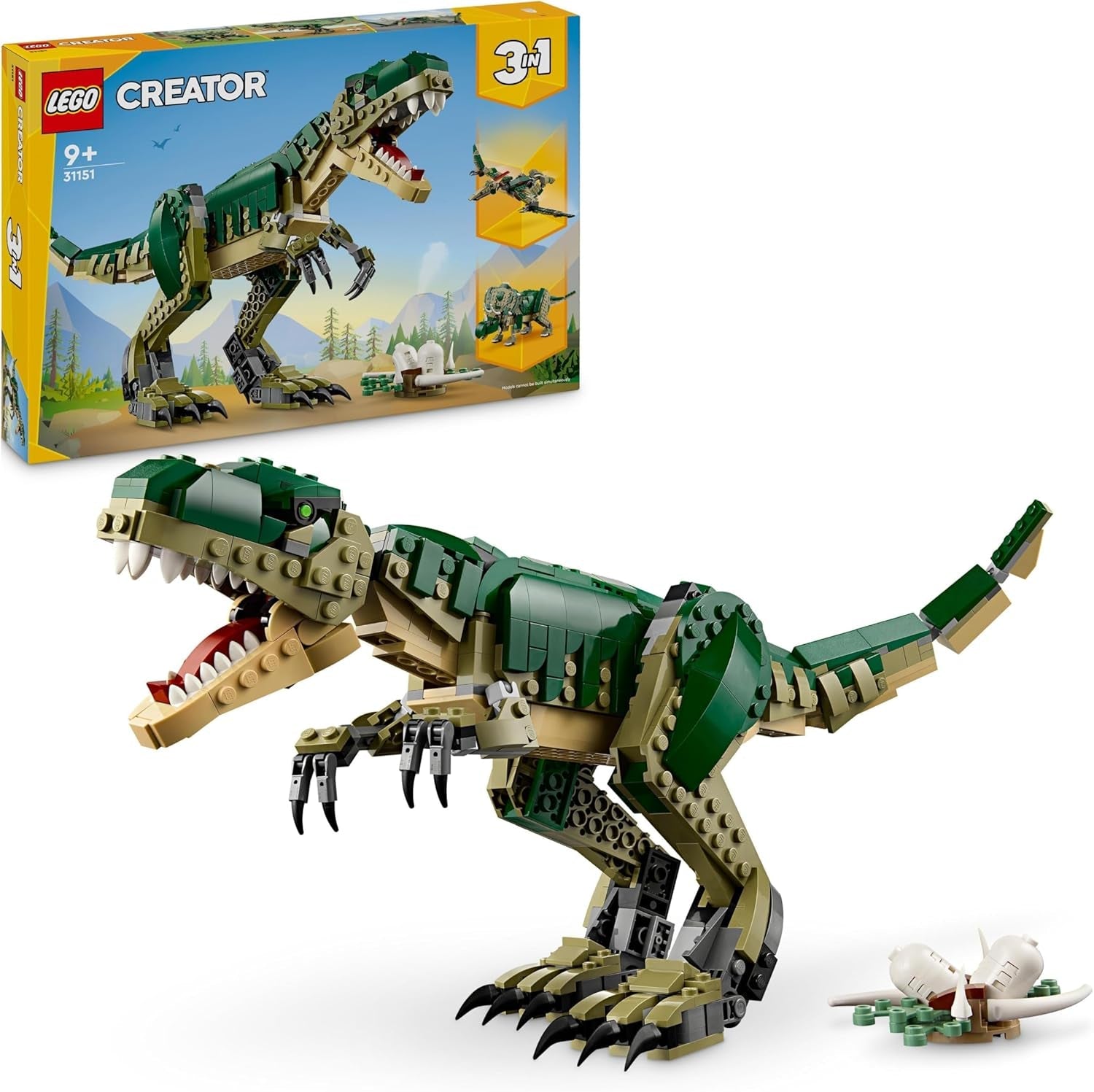 LEGO Creator T.Rex, Dino 3-i-1 Transformable Triceratops eller Pterodactyl, rörlig dinosauriemodell för barn, present till pojkar och flickor 31151 Byggset Besuche den LEGO-Store Standardtitel
