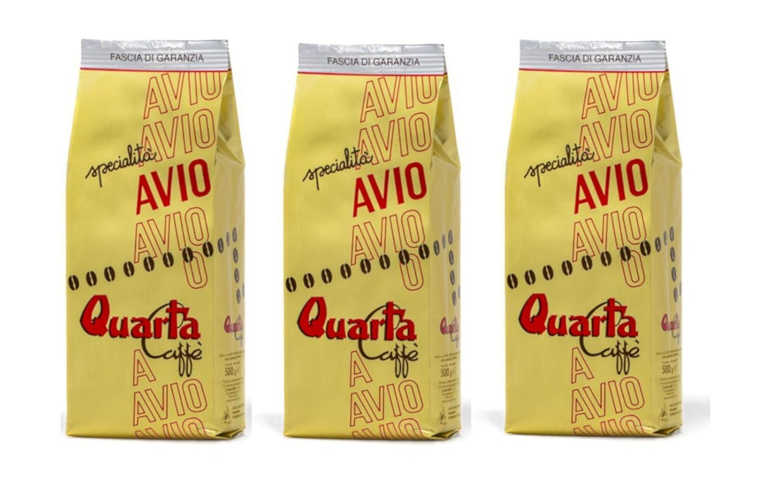 Blandning av kaffebönor Caffè Avio Oro | 3 förpackningar x 500 g | 1,5 kg totalt | Klassisk blandning av utvalda Arabica-varianter | Italien, Apulien, Salento