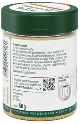 Fuchs Gewürze - Kreuzkümmel gemahlen - zum Würzen von Couscous, Hummus och Falafel - naturliga ingredienser - 50 g i wiederverwendbarer, recyclebarer Dos