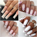 12 Stück French Tip Nagelsticker Selbstklebend Bunte French Nails Schablone Nagelaufkleber Nagelkonstklistermärken Nageldesign DIY Nägel Zubehör(12 Farben)