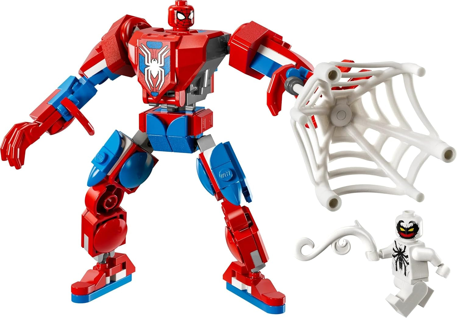 LEGO Marvel Spider-Man Mech vs. Anti-Venom - Superhjälteleksak med 2 minifigurer - Actionfigur med rörliga armar, ben och fingrar - Present till pojkar och flickor i åldern 6+ 76308 Besuche den LEGO-Store byggset