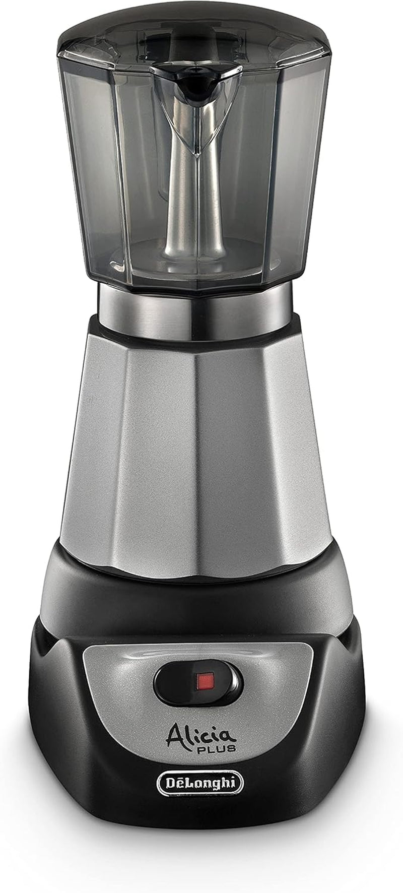 De'Longhi Alicia Plus EMKM6.B Moka Pot (360° roterbar, 550 W) Silver-svart