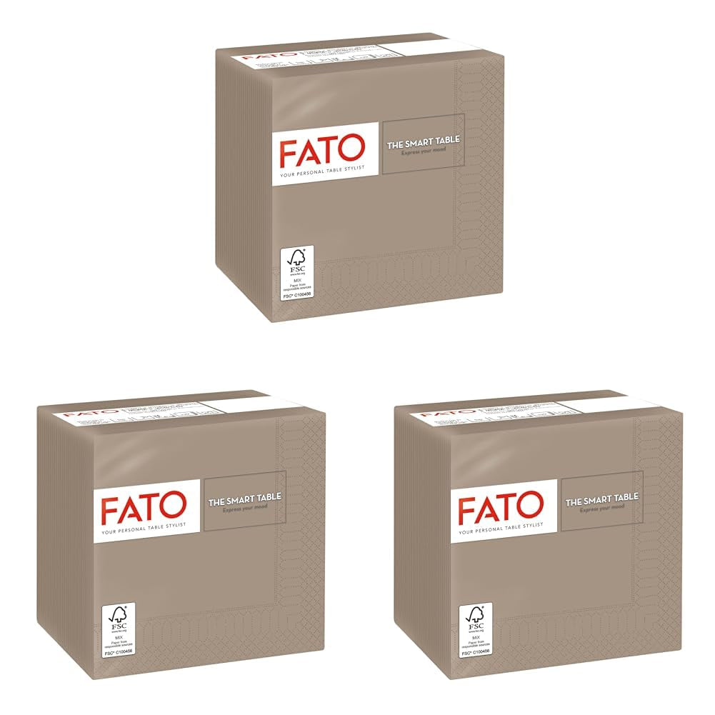 , Engångspappersservetter, Idealisk för aptitretare och cocktails, Paket med 100 servetter, Storlek 24X24 vikta i 4, 2 lager, Color Turtledove, 100 % rent cellulosapapper, Fsc-certifierat
