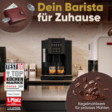 Helautomatisk ProfiCook® espressomaskin med mjölkskummare för cappuccino | Konisk slipmaskin | med koppvärmefunktion | Italiensk professionell pump | Pekskärm | Espresso | PC KAV 1281