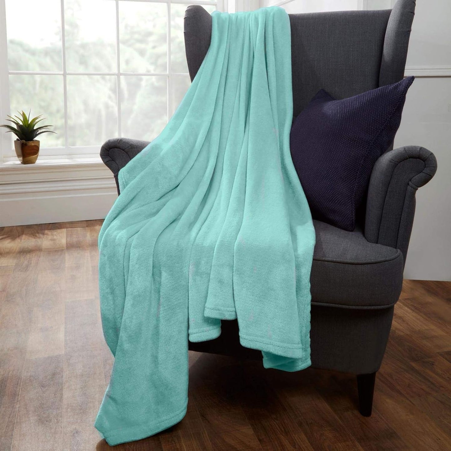 Brentfords Ultra Soft Fleece överkast, Silvergrå, Stor dubbel - 150 X 200 Cm Sängar och filtar Beuche den Brentfords-Store Duck Egg 200 X 200 Cm