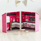 Teamson Kids - Dreamland City Café Dollhouse 30cm - Rosa/Vit/Svart
