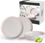 som. av Villeroy & Boch – Crafted Cotton Dinner-Set 4 teilig Weiß, Spülmaschinenfest, Mikrowellensicher, Geschirrset, Tafelservice Modern, Speiseteller, Tiefe Teller, Pottery-Look, Premium Porzellan