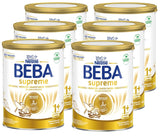 BEBA SUPREME JUNIOR 1 Plus - Dryck för barn från 1 år, med komplex 6 HMO, laktosfri, palmoljefri, fiskoljefri, mat för små barn, babymjölkspulver, förpackning om 6 (6 x 800g)