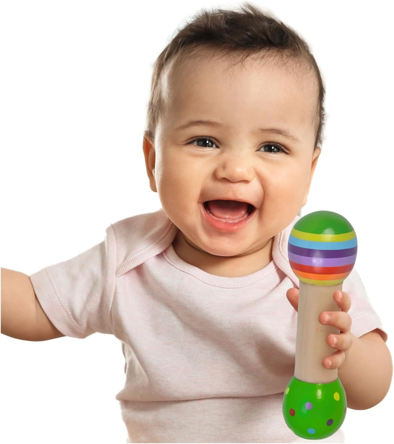 Eichhorn - 2-delat musikset, innehåller leksak med klockor och ljudsticka, färgglada trämusikinstrument, från 1 år Babyleksaker Naty Shop