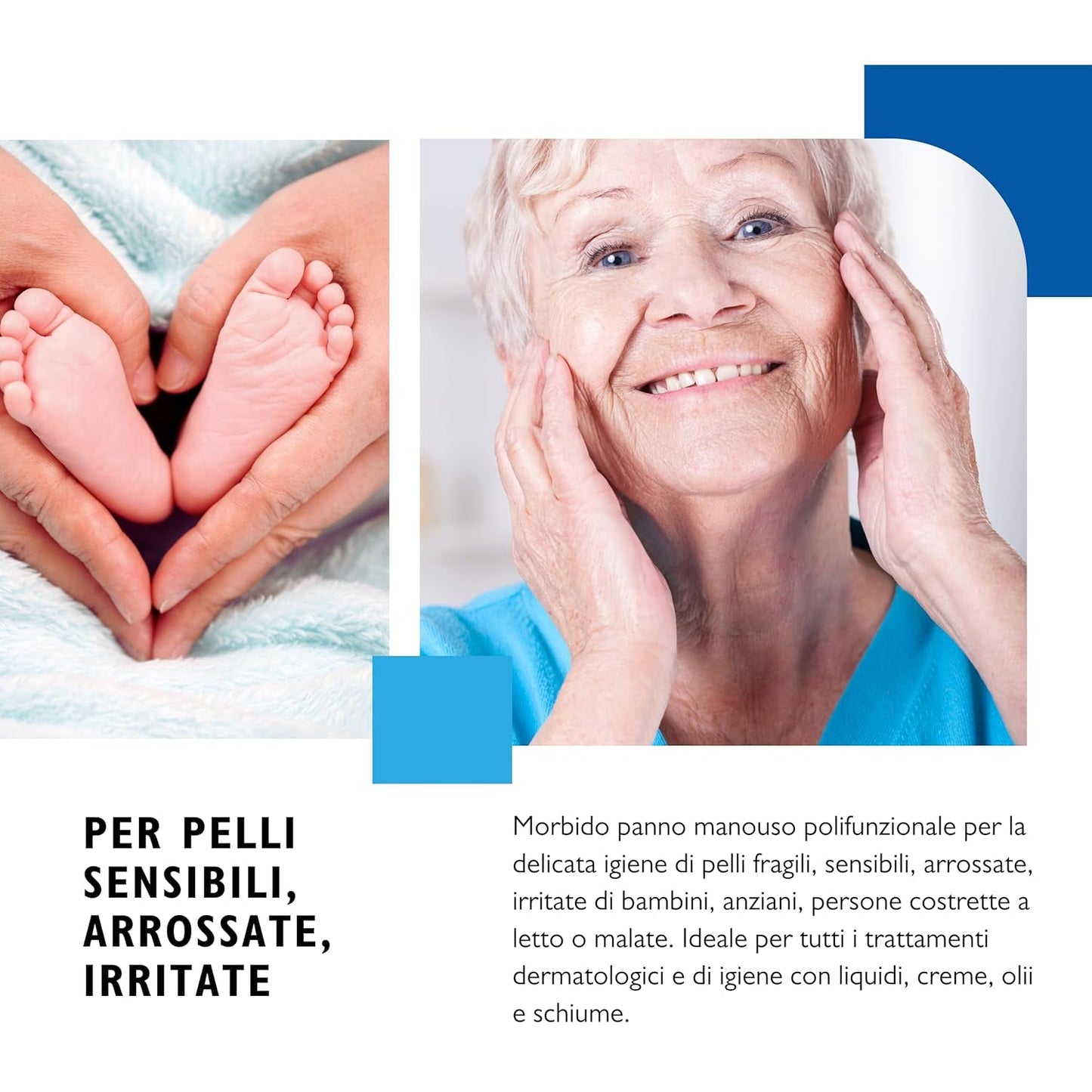 BIODERM Cellusoft - mjuka, multifunktionella våtservetter av viskos och polyester för engångsbruk - multifunktionella våtservetter för den känsliga hygienen av känslig och rodnad hud hos äldre och barn - 30 x 38 cm (50)
