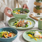 vancasso SESAM Serie Steingut Geschirrset für 12 Personen, 48 teiliges Kombiservice – Tafelservice mit Speisetellern, Desserttellern, Müslischalen och Kaffeetassen, Scandinavian Design
