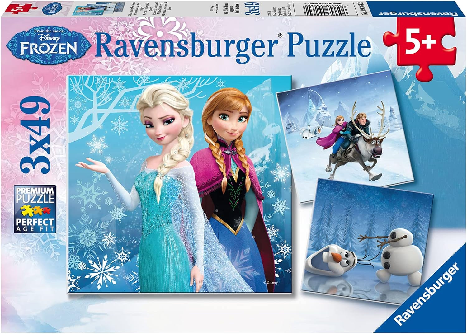 Ravensburger barnpussel - 09264 Adventures in Winterland - pussel för barn från 5+ år, Disney Frozen pussel med 3X49 bitar Pussel Naty Shop Standardtitel
