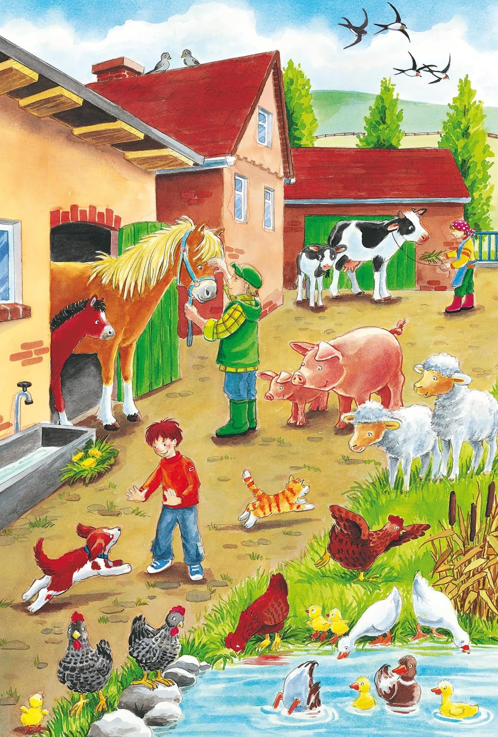 Schmidt Spiele 56216 Pussel för barn, 3X24 bitar Puzzle Naty Shop