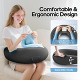 Spel- och läskudde, Läskudde för säng/soffa/golv, matning/virkad kudde med stor ergonomisk spelkudde, Gamerkudde för iPad/laptop - svart