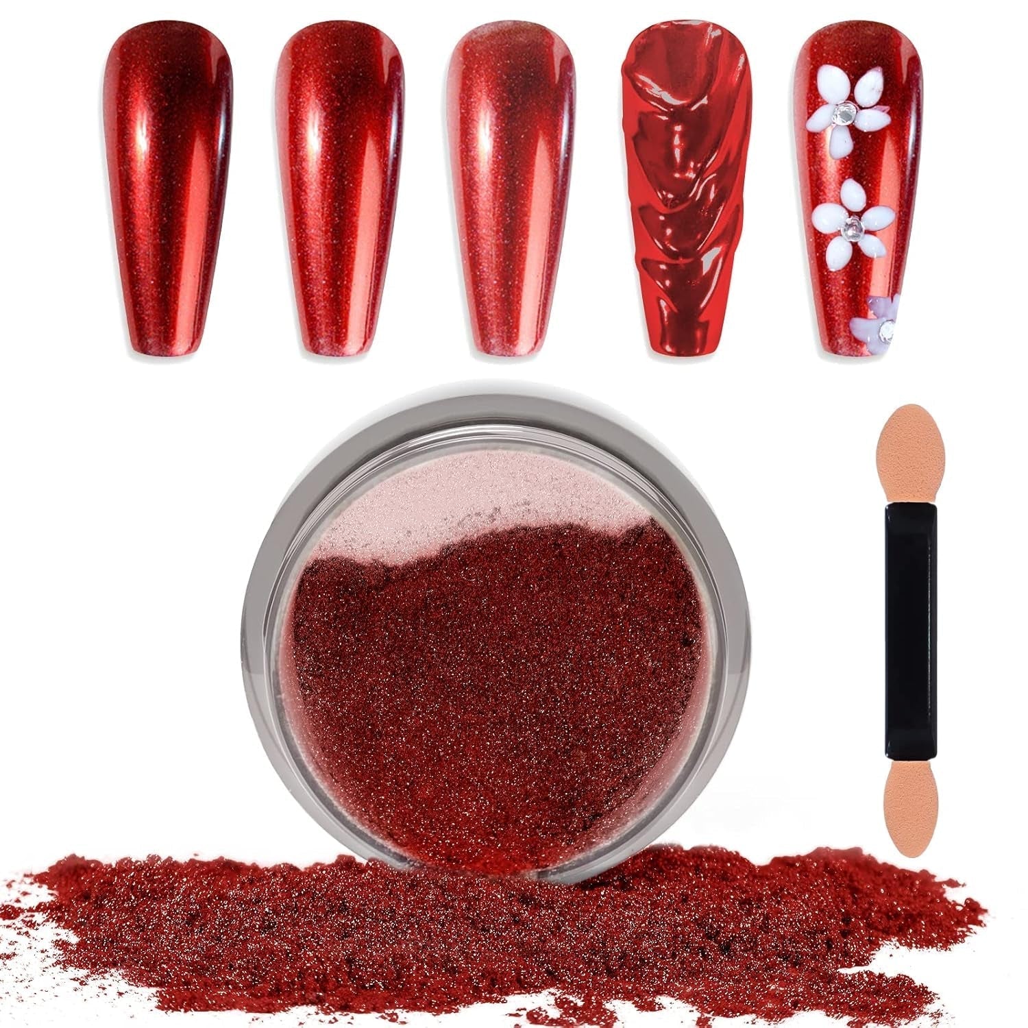 Chrome Nagel Pulver Spiegel Effekt Metallic Staub Holographische Glitter Glasierte Maniküre Dekoration Reflektierendes Pigment Für DIY Gel Polish Nail Art, Harz Handwork, Geschenke Für Gold