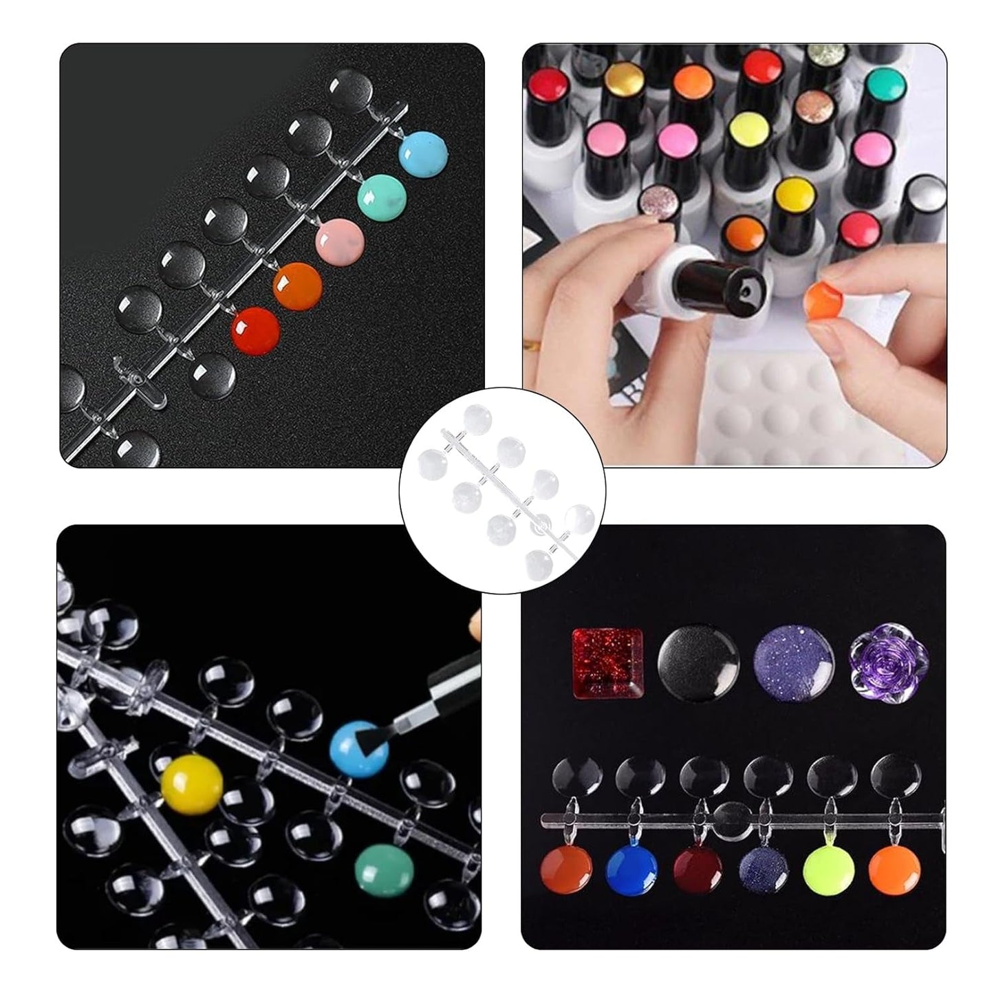 120 st Nageldisplay Prickar Färglim Prickar Press On Nails Nageldisplay Prickar Nagelprover Nagelspetsar Gör-det-själv Nageltillbehör Nageldisplay Nagelspetsar För Gelnaglar Transparent Självhäftande