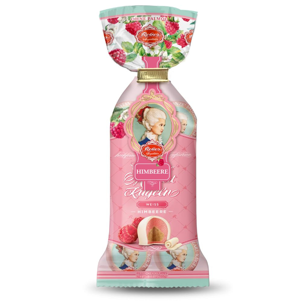 Reber Mozartkulor med mörk choklad, 6-pack med marsipan och nougat, vegansk - 1 x 120 g