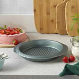 Progress BW09819G2EU7 Shimmer Kollektion, Round Backform Aus Kohlenstoffstahl Mit Antihaftbeschichtung, Ideal Für Pajer, Kuchen, Torten Und Quiches, 28 Cm, Grün Formar och bakplåtar Naty Shop
