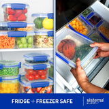 Burk för matförvaring KLIP IT System | 9,67 l | stapelbar och lufttät förvaringsburk med lock, lämplig för kyl/frys | BPA-fri plast | blå klipp | 1 st (paket med 4) Naty Shop matförvaringslådor