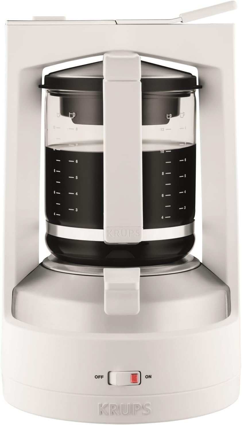 Krups T8 Filter Espressomaskin, 850 Watt, Autoavstängning, 8-12 koppar, 1 L Kapacitet, Permanent Filter, Belyst På/Av-brytare, Lätt att använda, Svart, KM4689