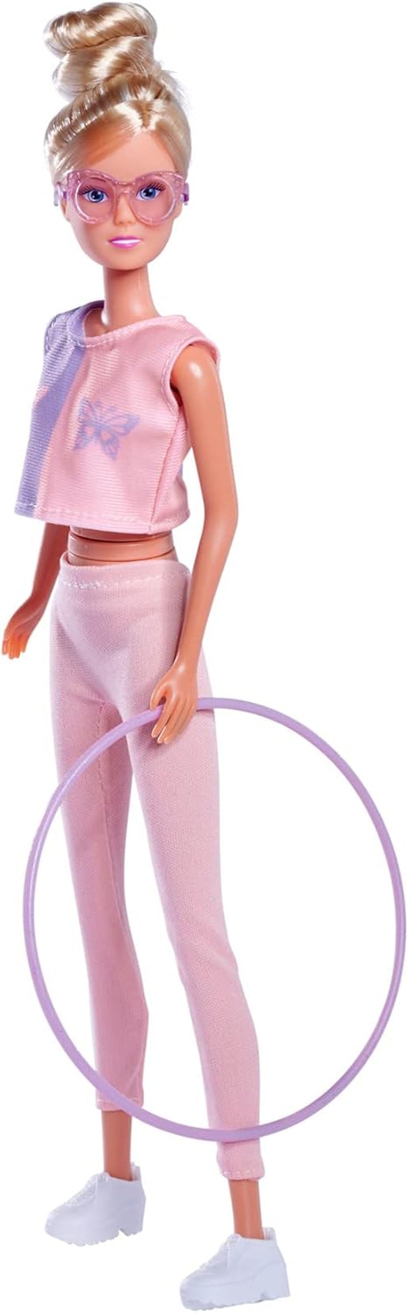 Simba 105733619 - Steffi Love Hula Hoop, leksaksdocka med sportoutfit, Hula Hoop och mekanisk funktion, 29 cm, åldrar 3+