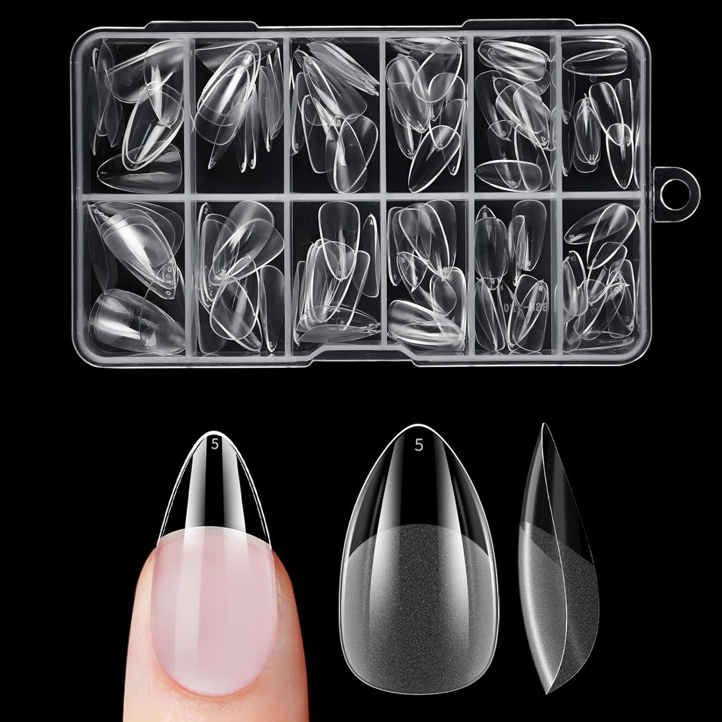 Korta lösnaglar Ballerina 120st lim på 12 storlekar Korta konstgjorda naglar Soft Gel Heltäckande Nageltips för korta gelnaglar S