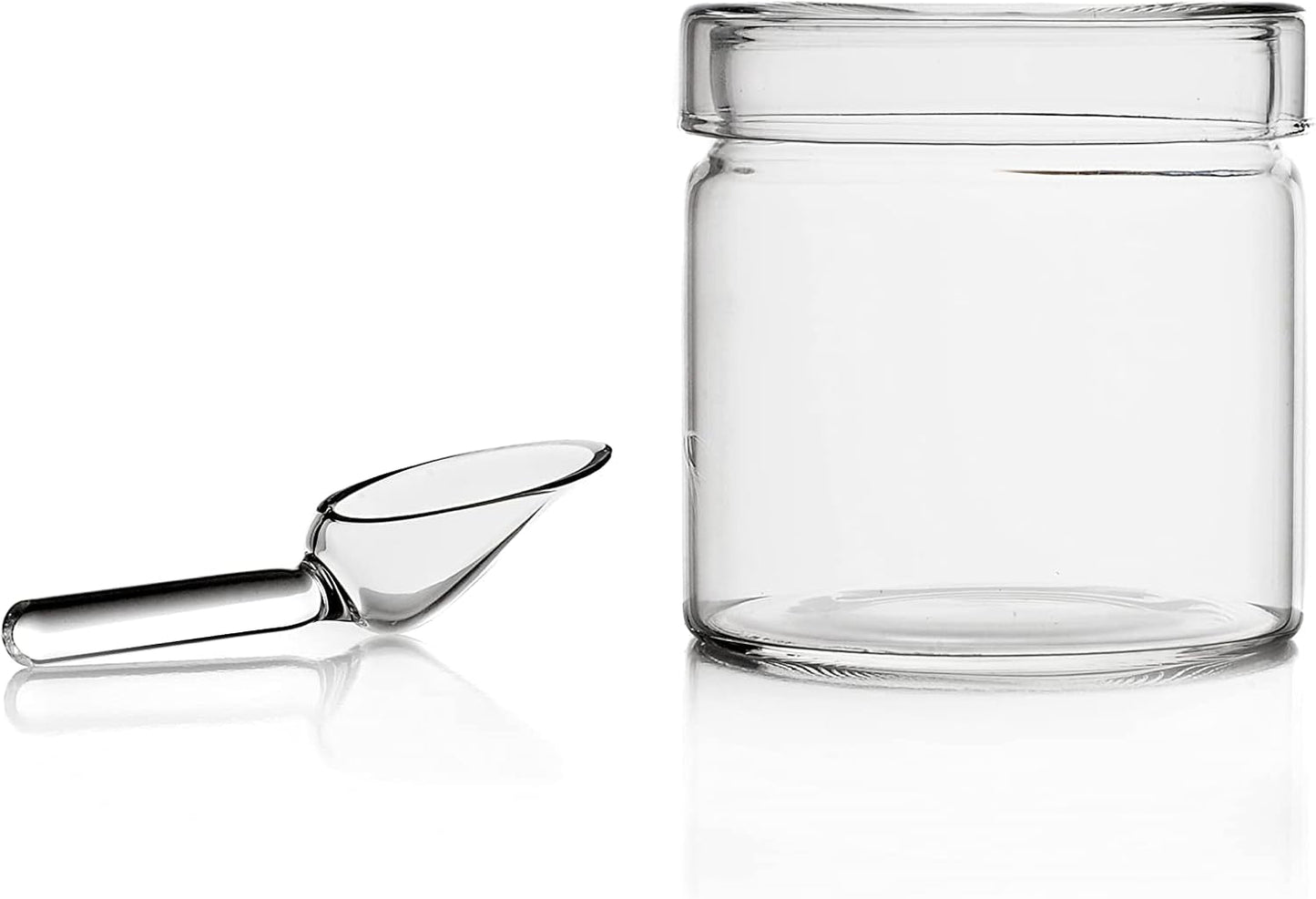 Tekanna med sked, Piuma-kollektion, 20 cl, borosilikatglas, handgjorda
