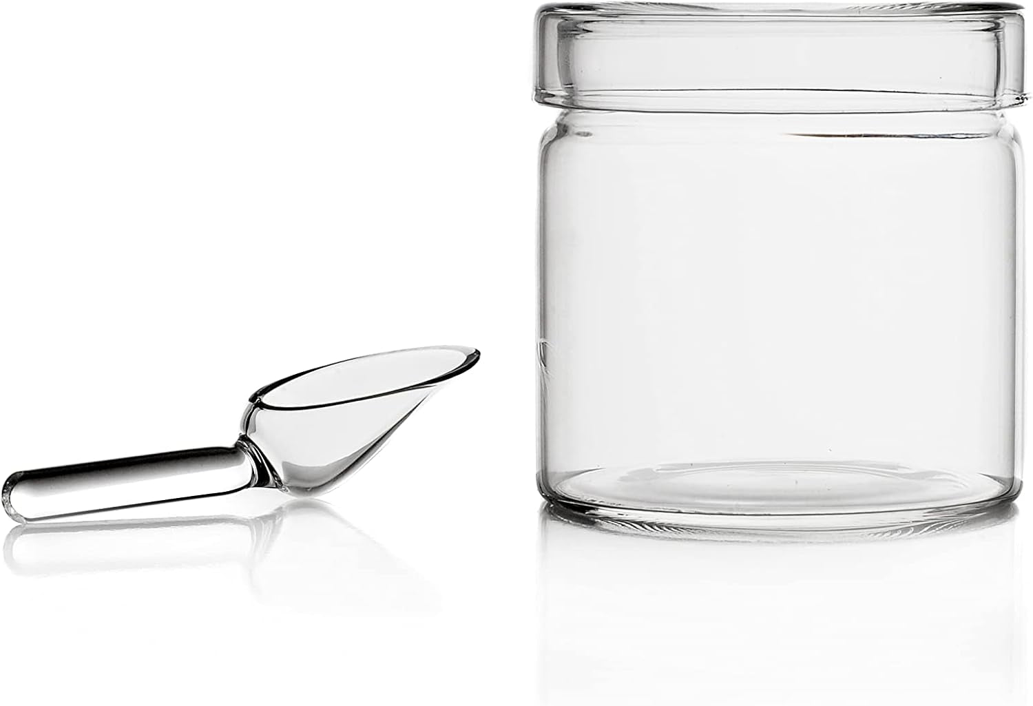 Tekanna med sked, Piuma-kollektion, 20 cl, borosilikatglas, handgjorda