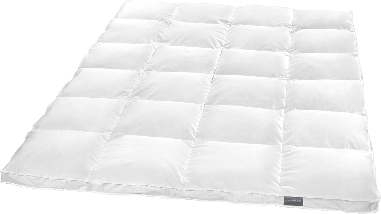 Traumnacht Basic Lätt duntäcke med nytt vitt dun (60%) och fjädrar (40%), DIN EN 12934, 135 X 200 Cm, Down Pass och Oeko-Tex certifierat, tillverkat enligt tysk kvalitetsstandard Täcken och täcken Naty Shop 60 procent dun / 40 procent fjädrar Väldigt varmt vintertäcke 2 2