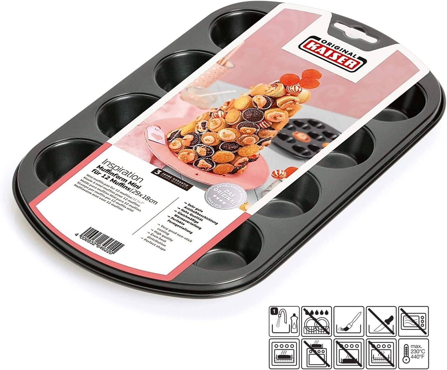 Original Kaiser Inspiration, Pan för 12 muffins 38 X 27 cm Naty Shop
