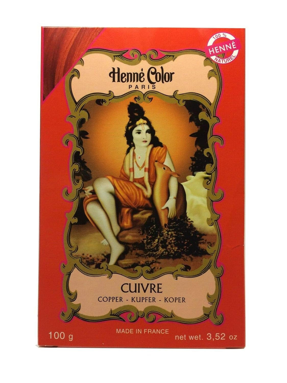 Henné Color Henna Pulver Koppar 100 g Hårfärgning Naty Shop Red 100 G (1 förpackning)