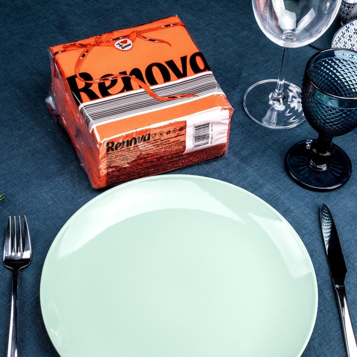 Renova Pappersservetter, Red Label Orange - 70 servetter