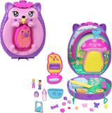 Polly Pocket GKJ64 - Portabel Pineapple Pocket Box med 8 roliga funktioner, Polly och Purple dockor, 2 tillbehör och klistermärke; leksak för barn från 4 år och uppåt Pupusi Naty Shop Mamma igelkottsbarn