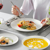 MALACASA 4-personers servisset Bone China 16-delat servisset runt vitt med guldkant Kombinationsset med 4 middagstallrikar 4 desserttallrikar 4 sumatallrikar och 4 spannmålsskålar NORI-serien