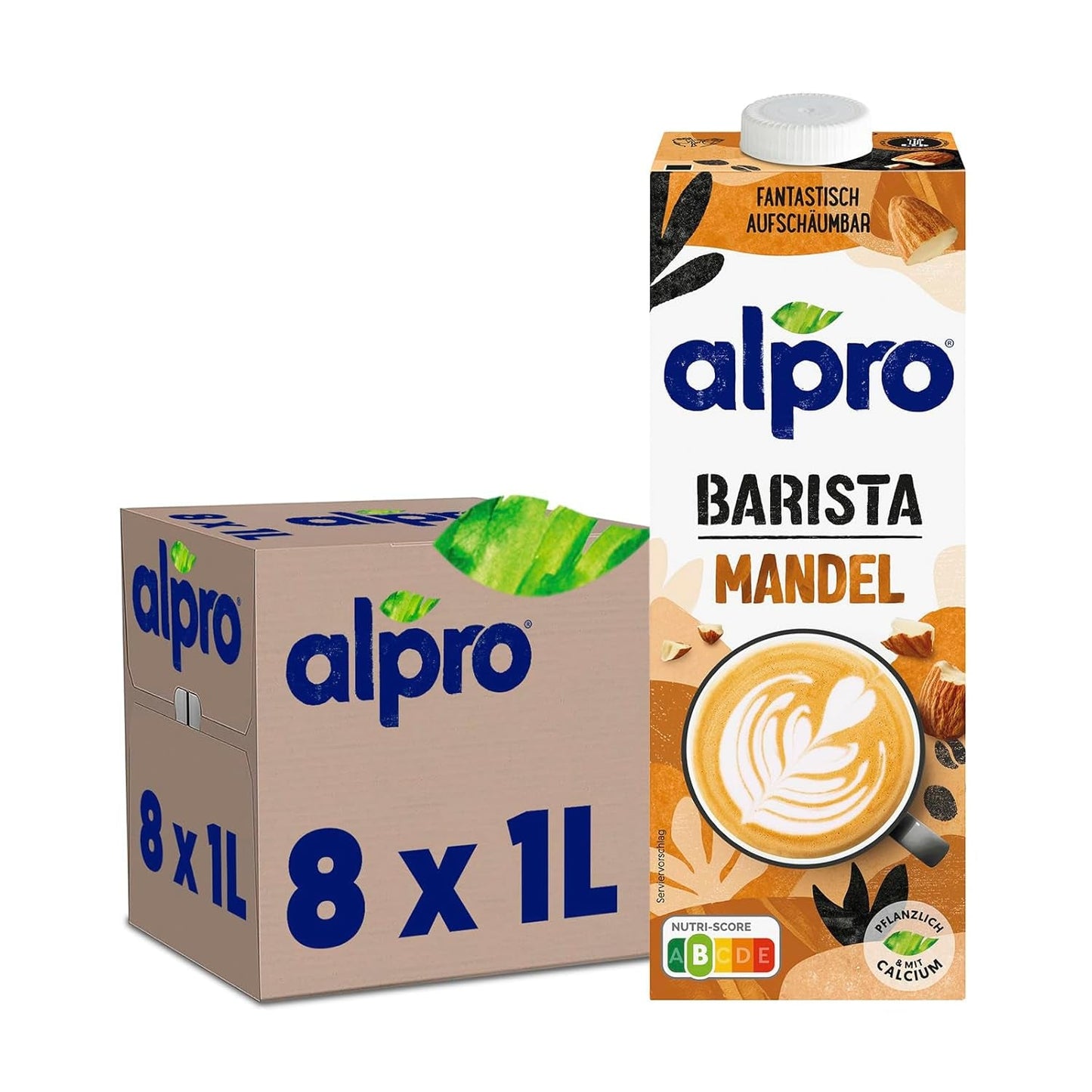 Alpro Barista Haferdrink – Zum Aufschäumen – Vegan und milchfrei – Von Natur aus lactosfrei – Rich an Ballaststoffen, Calcium und Vitaminen – 8 x 1 L – Haltbar