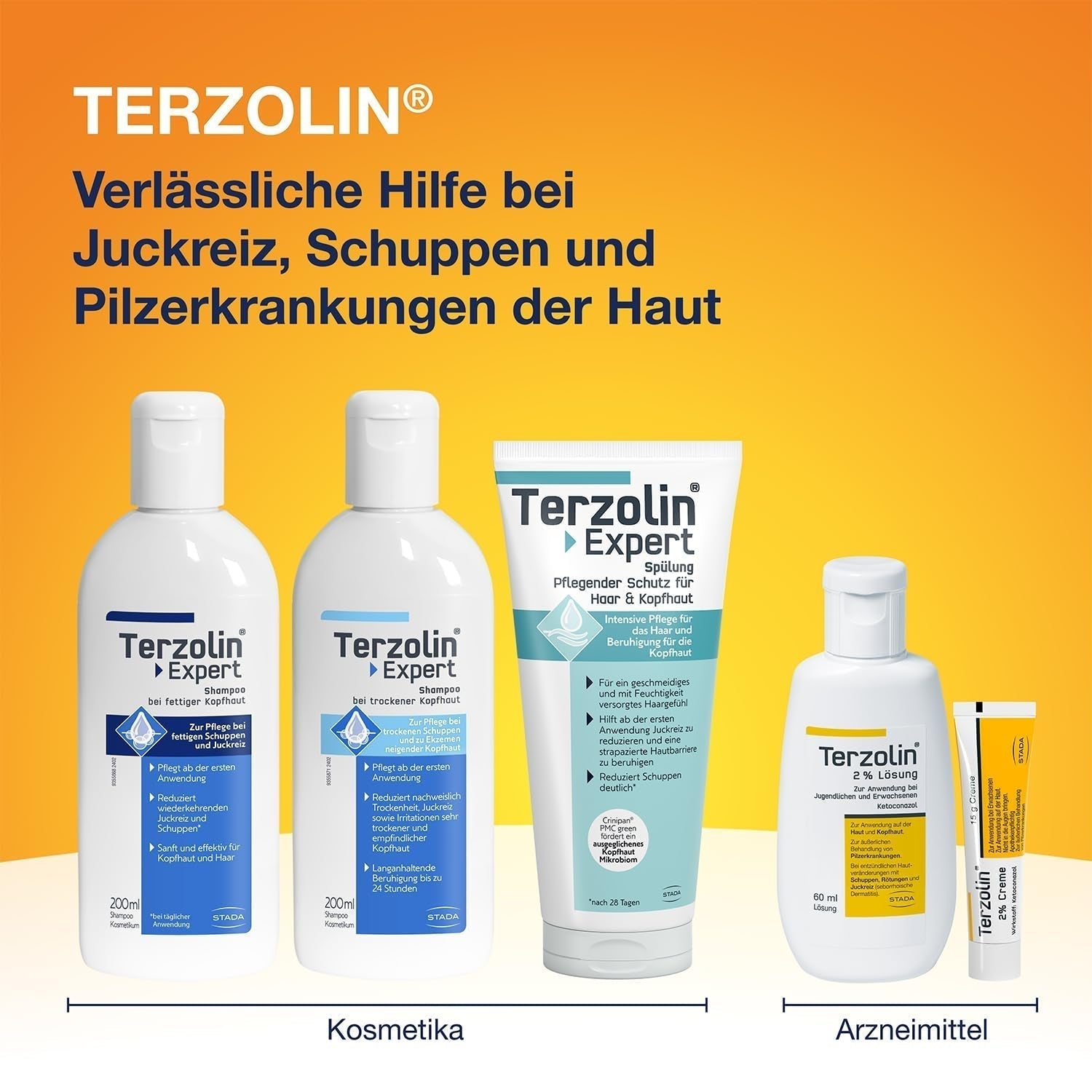 Terzolin Expert Schampo för fet hårbotten och hår, mot mjäll, 200 ml dusch och bad Terzolin