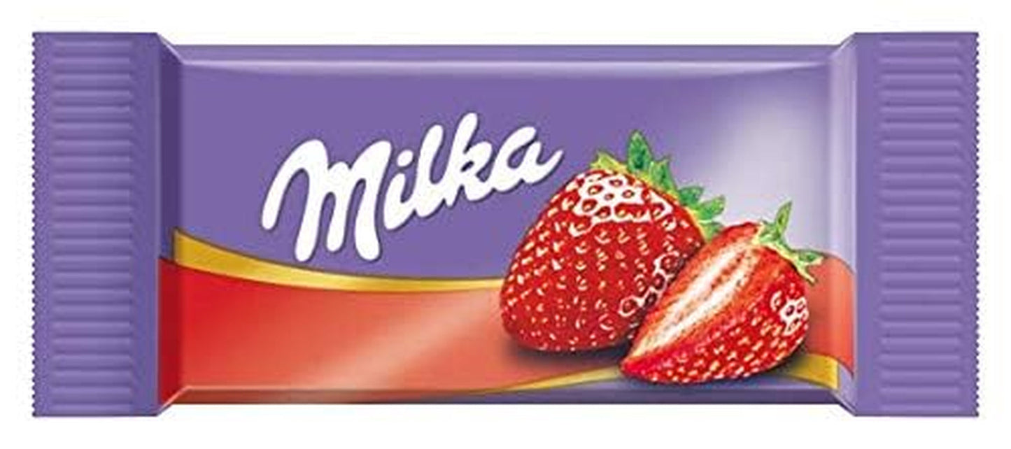 Milka Naps Mix – Mini chokladrutor i 4 sortiment: alpmjölk, jordgubbar, hasselnötter, kakaokräm – 1 x 1 kg