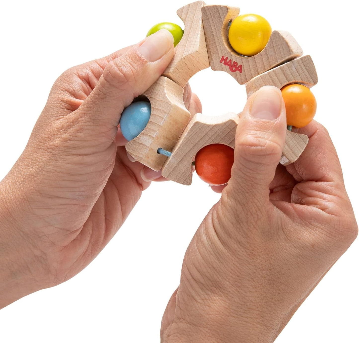 HABA 306692 - Fångstleksak med kulhjul, Fångstleksak från 6 månader, Tillverkad i Tyskland, Colorful Bebe Toys Naty Shop