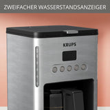 Kaffeespressomaskin med filter Krups KM442D Premium | 10-15 koppar | 1000 watt | programmerbar | varmhållningsfunktion | rostfritt stål | svart