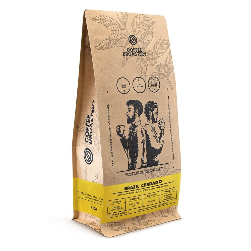 Set med kaffebönor 2x1kg 2000g | Brasilien Mogiana | Brasilien Cerrado | Brasilien | Specialkaffe | Nystekt