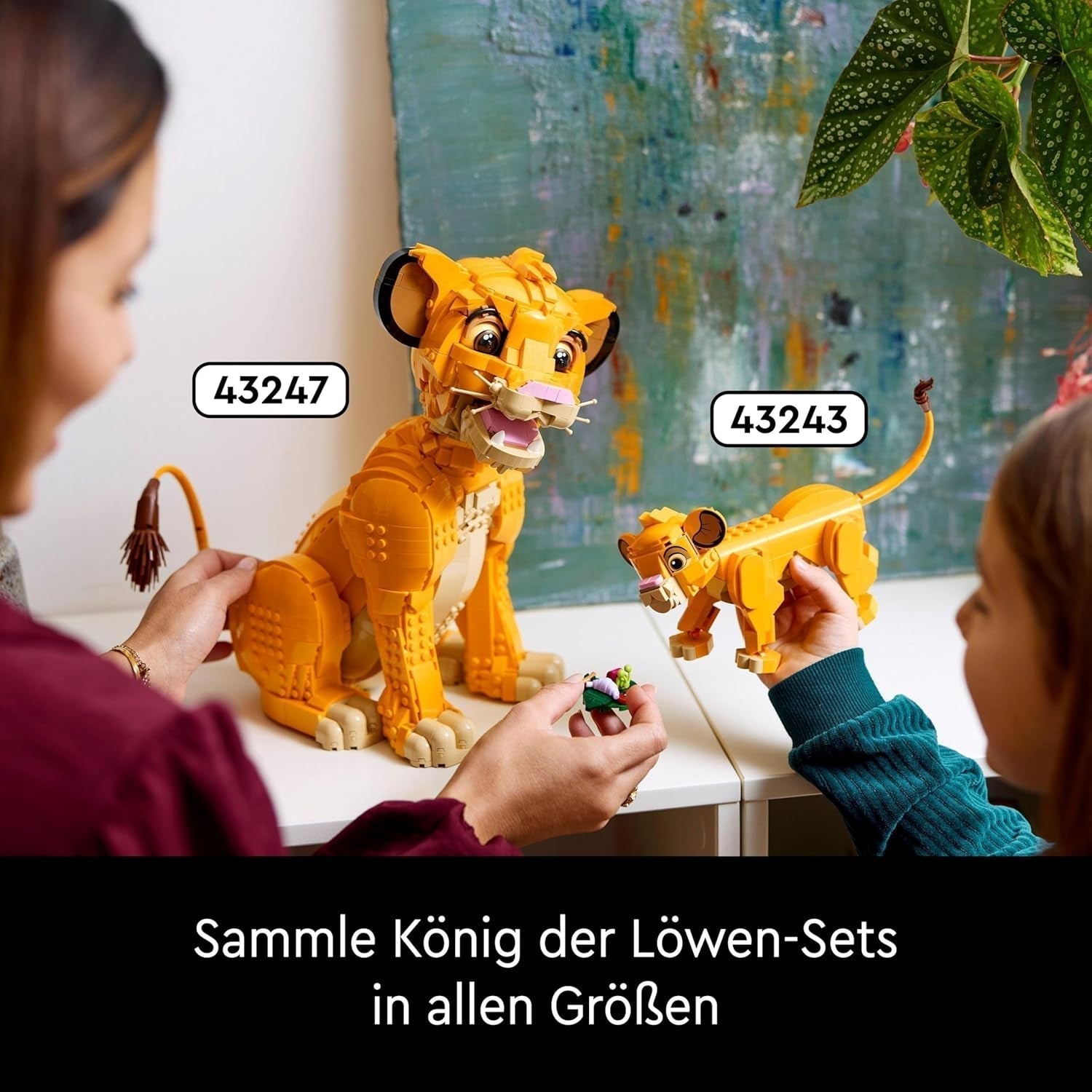 Lego Ç€ Disney Simba, den unge lejonkungen, byggleksak för insamling med kreativa djurfigurer, avkopplande aktivitet för vuxna, presentidé för kvinnor 43247 Byggset Besuche den LEGO-Store