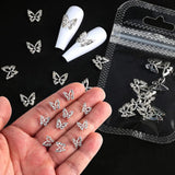 10 stycken legering fjärils nagelberlocker metall nagelkonst hänge stenar för diamanter naglar ädelstenar Nagel smycken konstdekorationer nagel konst smycken gör