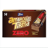 Våfflor med mörk choklad Tirma 70% kakao | Inget tillsatt socker | Lämplig för keto-dieter | Lågkolhydrat | För diabetiker Chokladwafers Multi Pack | 3 stycken | 64,5 g